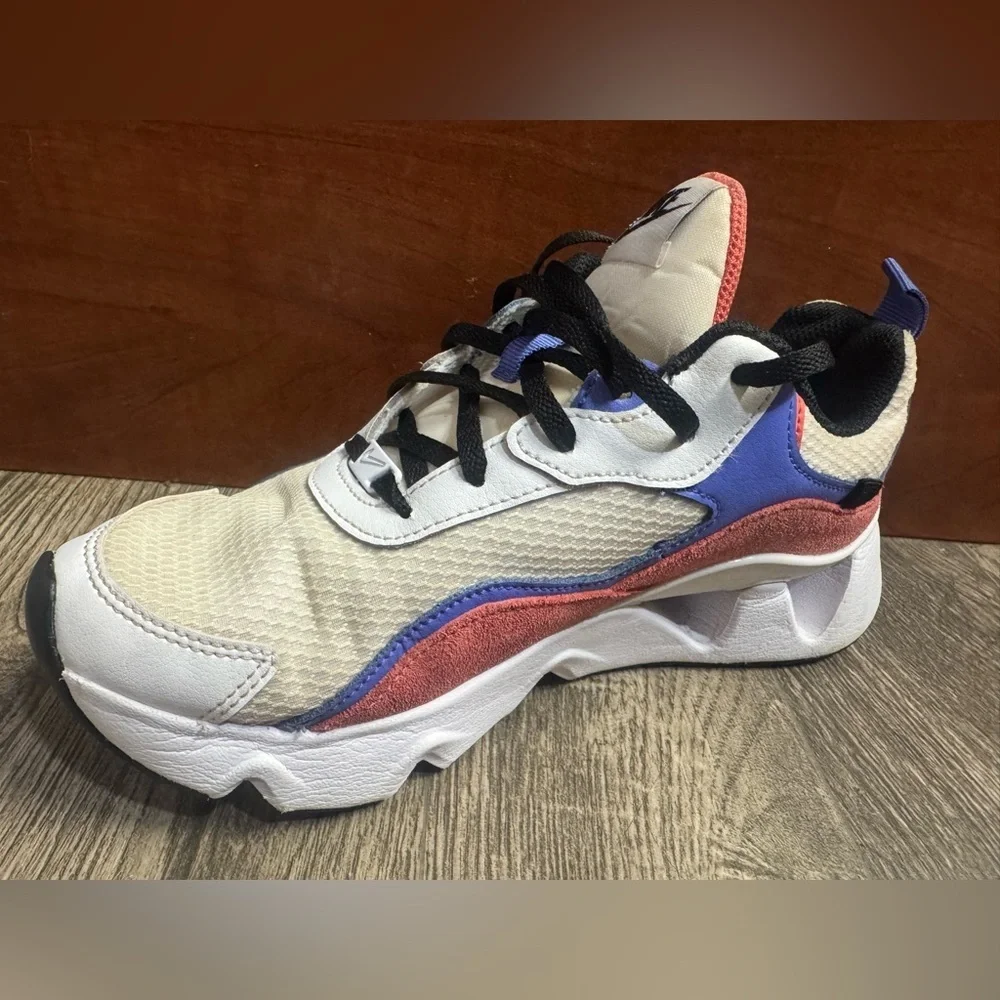 Nike Cream and Blue Sneakers with Chunky Design